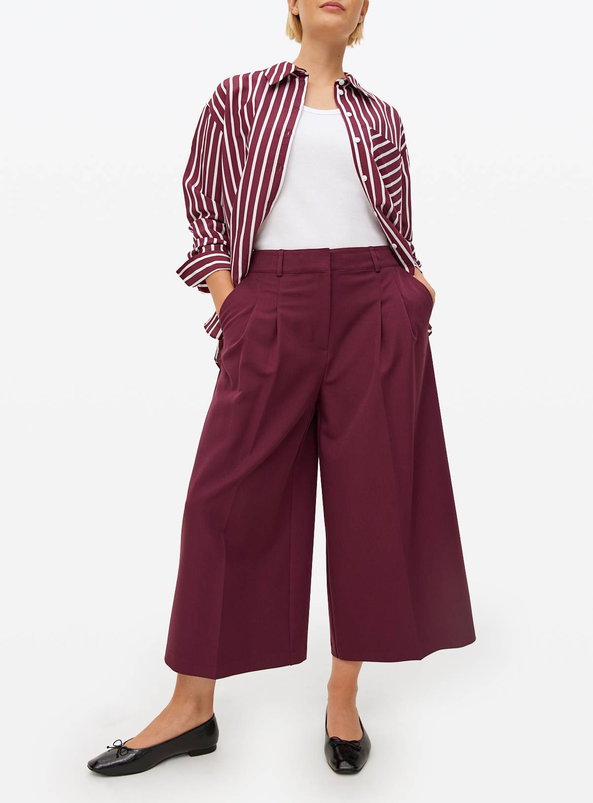 Burgundy Tailored Culottes 20 - Image 2